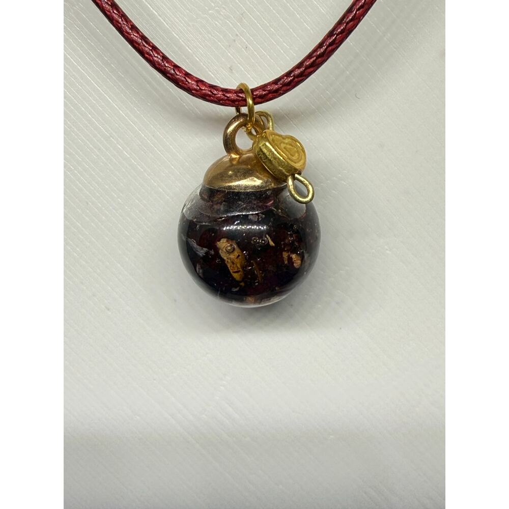 Handmade Red Rose Resin Necklace 18” Cord Romantic Gift Love Jewelry